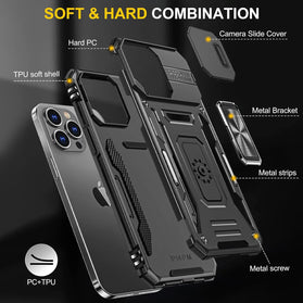 15 Pro Max Phone Case Tempered Glass Protective Case Cover 6.7" - Redpepper Cases