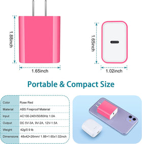 Fast Charging USB C Charger Wall Plug 20W PD Type C Power Adapter Pixel 6 5 4a 3 XL,iPhone SE 13 12 11 Pro Max - Redpepper Cases