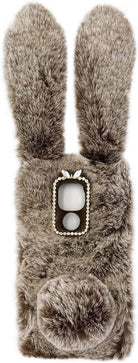 Fluffy Fur Plush Case for Moto G Play Cute Bunny Furry Girly Cover - Redpepper Cases