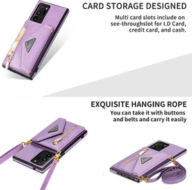 Galaxy Note 20 Ultra Samsung Magnetic Crossbody Purse Case - Purple - Redpepper Cases