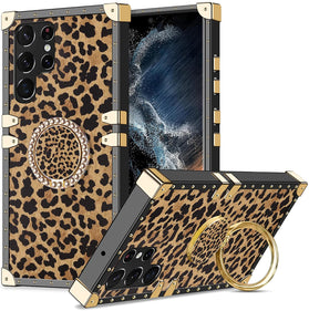 Galaxy S22 Ultra Square Kickstand Ring Stand Holder Luxury Case - Redpepper Cases