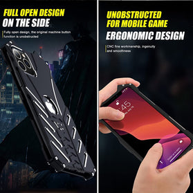 iPhone 11 Tough Bumper Shockproof Aluminum Alloy Frame Bat Style Metal Case - Redpepper Cases