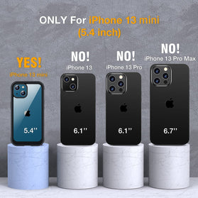 iPhone 13 Mini case 5.4 inch, Upgrade Full-Body Glass Clear Case - Black - Redpepper Cases