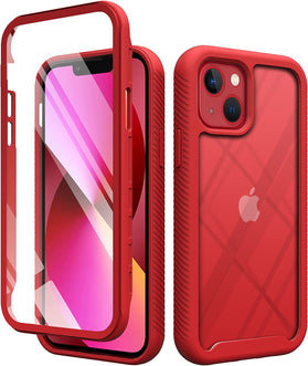 iPhone 13 Mini Case Screen Protector Full-Body Rugged Clear Case - Blue - Redpepper Cases