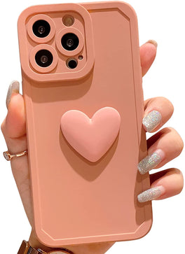 iPhone 13 Pro Cute 3D Love Heart Shockproof Case - Redpepper Cases