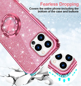 iPhone 13 Pro Max Glitter Diamond Ring Case. - Redpepper Cases