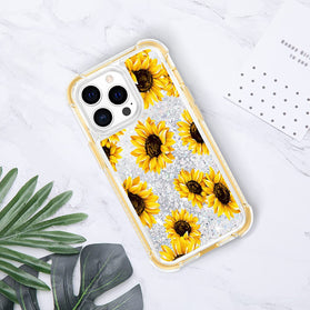 iPhone 13 Pro Max Liquid Glitter Flower Case - Redpepper Cases