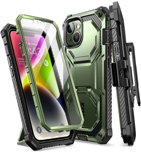 iPhone 14 Full Body Holster Bumper Built in Screen Protector & Kickstand Case - Redpepper Cases