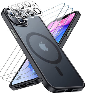 iPhone 14 Max Case, Translucent Aluminum Alloy Button,3 Pack Black - Redpepper Cases