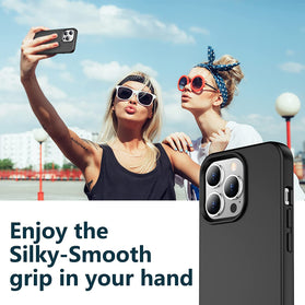 iPhone 14 Pro Case Liquid Silicone Drop Rubber Phone Case Black - Redpepper Cases