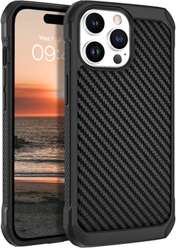 iPhone 14 Pro Dual Layer Carbon Fiber Slim Hybrid Shockproof Case - Redpepper Cases