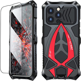 iPhone 14 Pro Heavy Duty Hybrid Metal Bumper Silicone Shockproof Case - Redpepper Cases