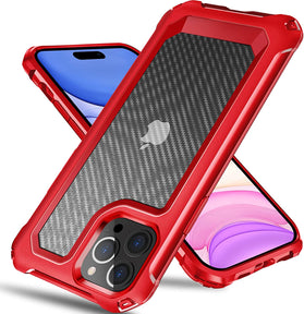 iPhone 14 Pro Max Case Hard Carbon Fiber Back Case - Redpepper Cases