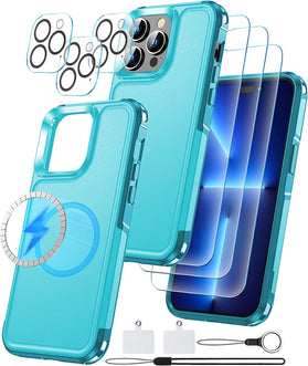 iPhone 14 Pro Max Case Magnetic Case Glass Screen Protector Black - Redpepper Cases