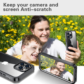 iPhone 14 Pro Max Case Tempered Bumper Case Rugged Cover Black - Redpepper Cases