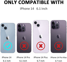 iPhone 14 Sliding Camera Cover & Card Holder Ring Magnetic Kickstand Case - Redpepper Cases