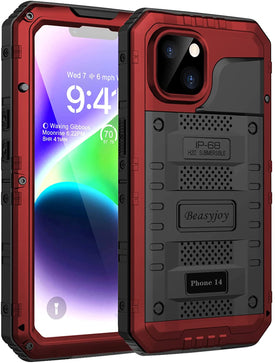 iPhone 14 Waterproof Metal Heavy Duty Full Body Built in Screen Protector Case - Redpepper Cases