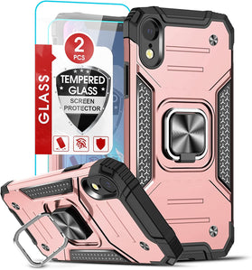 iPhone XR Protective Case, Heavy Duty Ring Shockproof Case - Red - Redpepper Cases