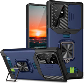 Kickstand Case for Samsung Galaxy S22 Ultra, Slide Camera Cover Heavy Duty - Redpepper Cases