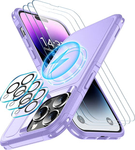 Magsafe Case for iPhone 14 Pro Max 3 Pcs Glass Screen Protector+Camera Lens - Redpepper Cases