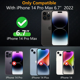 Magsafe Case for iPhone 14 Pro Max 3 Pcs Glass Screen Protector+Camera Lens - Redpepper Cases