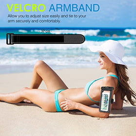 MoKo Floating Waterproof Phone Pouch, Floatable Phone Case Dry Bag with Lanyard Armband Compatible with iPhone 11/11 Pro, X/Xs/Xr/Xs Max, 8/7/6s Plus, Samsung S10/S9/S8 Plus, S10e, S20, Note 10 - Redpepper Cases