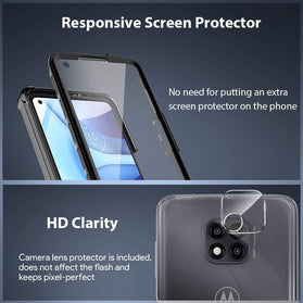 Moto G Power Case with Built Screen Protector Moto G Power Phone Case Black - Redpepper Cases