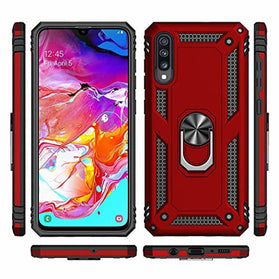 Samsung Galaxy A70 Heavy Duty Shockproof Ring Case Red - Redpepper Cases