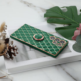 Samsung Galaxy S22 Ultra Glitter Plating Kickstand Ring Case. - Redpepper Cases