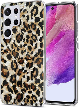 Samsung Galaxy S22 Ultra Luxury Sparkle Bling Glitter Leopard Print Case. - Redpepper Cases