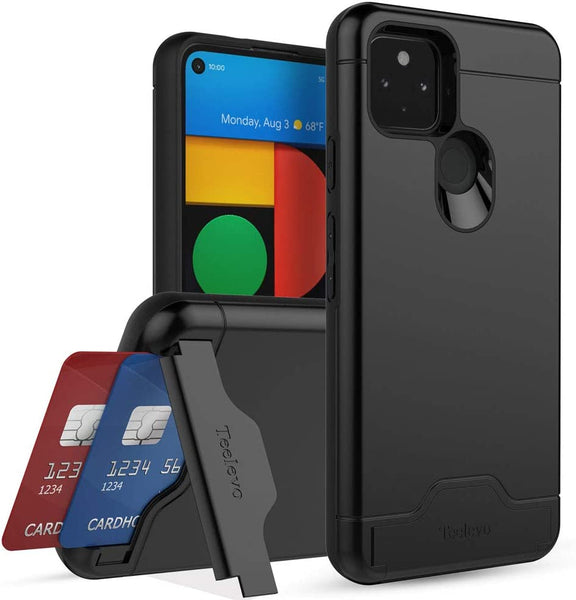 Teelevo Wallet Case for Google Pixel 4a 5G, Dual Layer Case