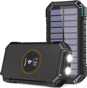 USB Solar Charger 26800mAh, Riapow Solar Power Bank 4 Outputs - Redpepper Cases
