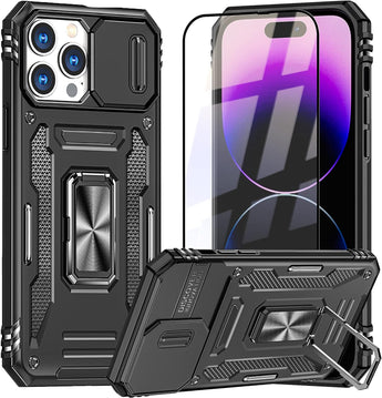 iPhone 15 Pro Max Navy Case with Tempered Glass