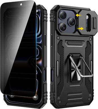 iPhone 17 Pro Max Slide Camera Ring Kickstand Case