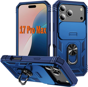 iPhone 17 Pro Max Metal Kickstand and Camera Slide Case
