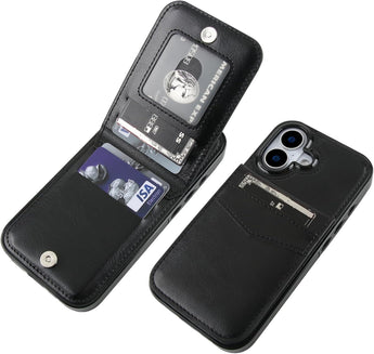 iPhone 17 Card Holder Flip Leather Case | Red Pepper