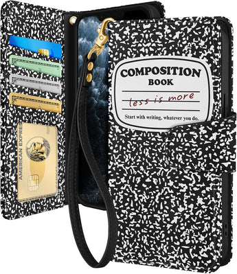 iPhone 17 Pro Max Leather Wallet Case with Wrist Strap