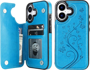 iPhone 17 PU Leather Flip Case: Double Button Protection