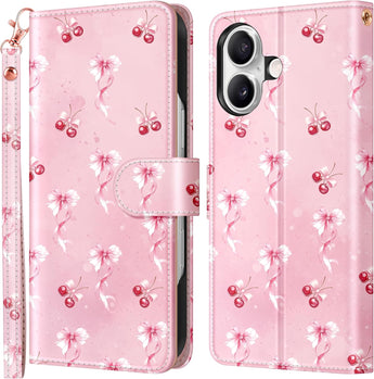 iPhone 17 Cherry Bow Flip Case: Sweet Protection