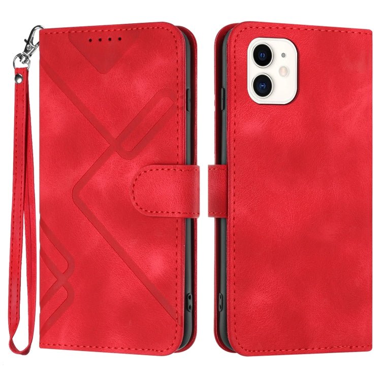 Leather Line Pattern Case for iPhone 12 mini