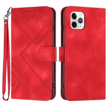 Line Pattern Leather Wallet Case for iPhone 11 Pro
