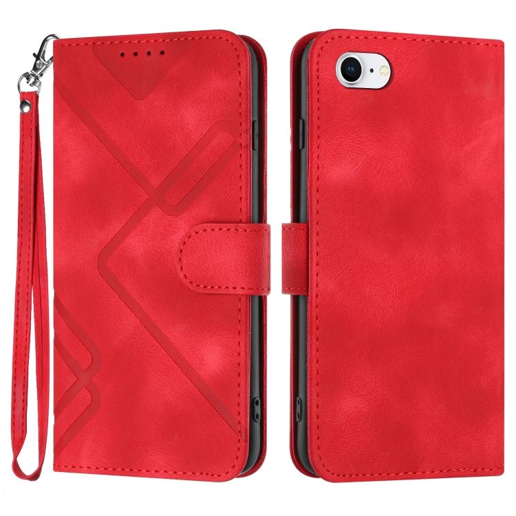 Line Pattern Leather Wallet Case: iPhone 7/8/SE