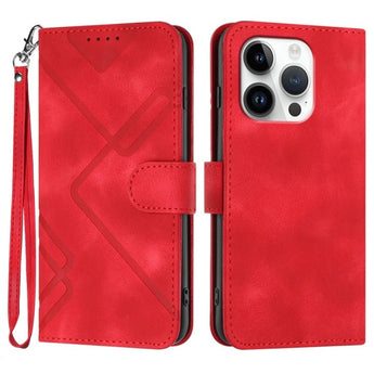 iPhone 16 Pro Line Pattern Leather Wallet Case Guide