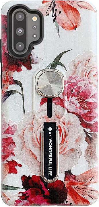 Galaxy Note 10+ Green Leaves Ring Grip Case Guide