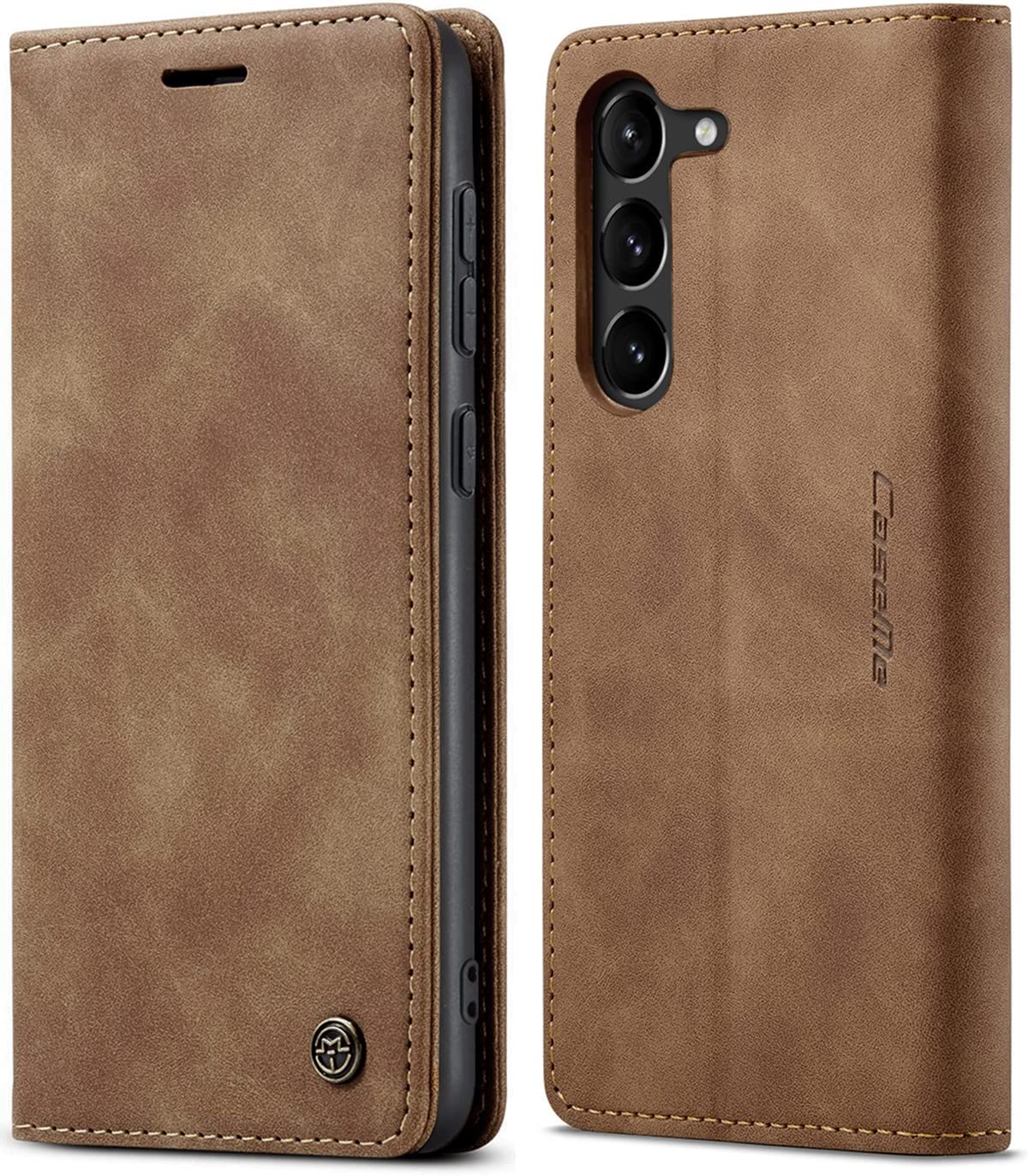 Galaxy S23 Plus Wallet Case: Leather Flip Kickstand Folio