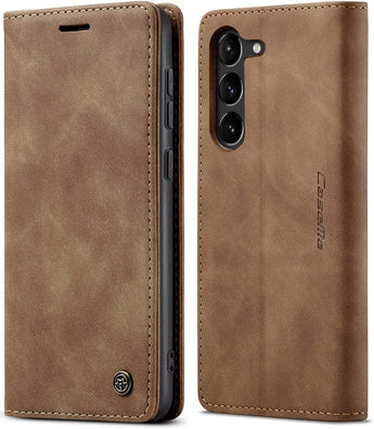 Galaxy S23 Plus Wallet Case: Leather Flip Kickstand Folio