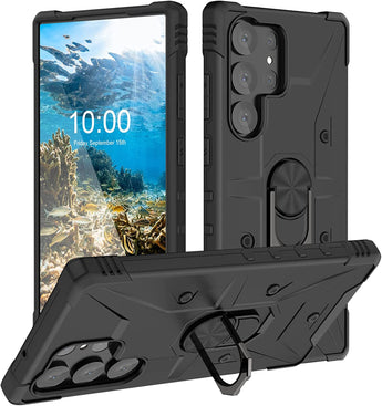 Galaxy S23 Ultra Kickstand Case: Rugged Ring Holder