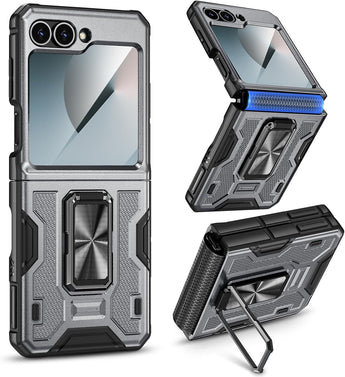 Galaxy Z Flip 6 Case with Hinge Protection and Kickstand