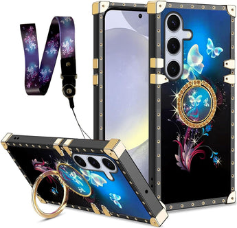 Butterfly Blue Shockproof Case for Galaxy S25/S24 Plus