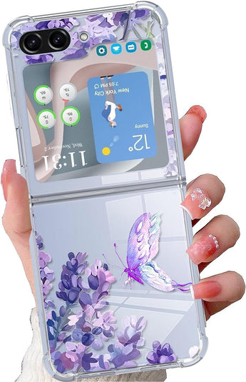 Galaxy Z Fold 5 Clear Floral Case: Pretty Meets Protective
